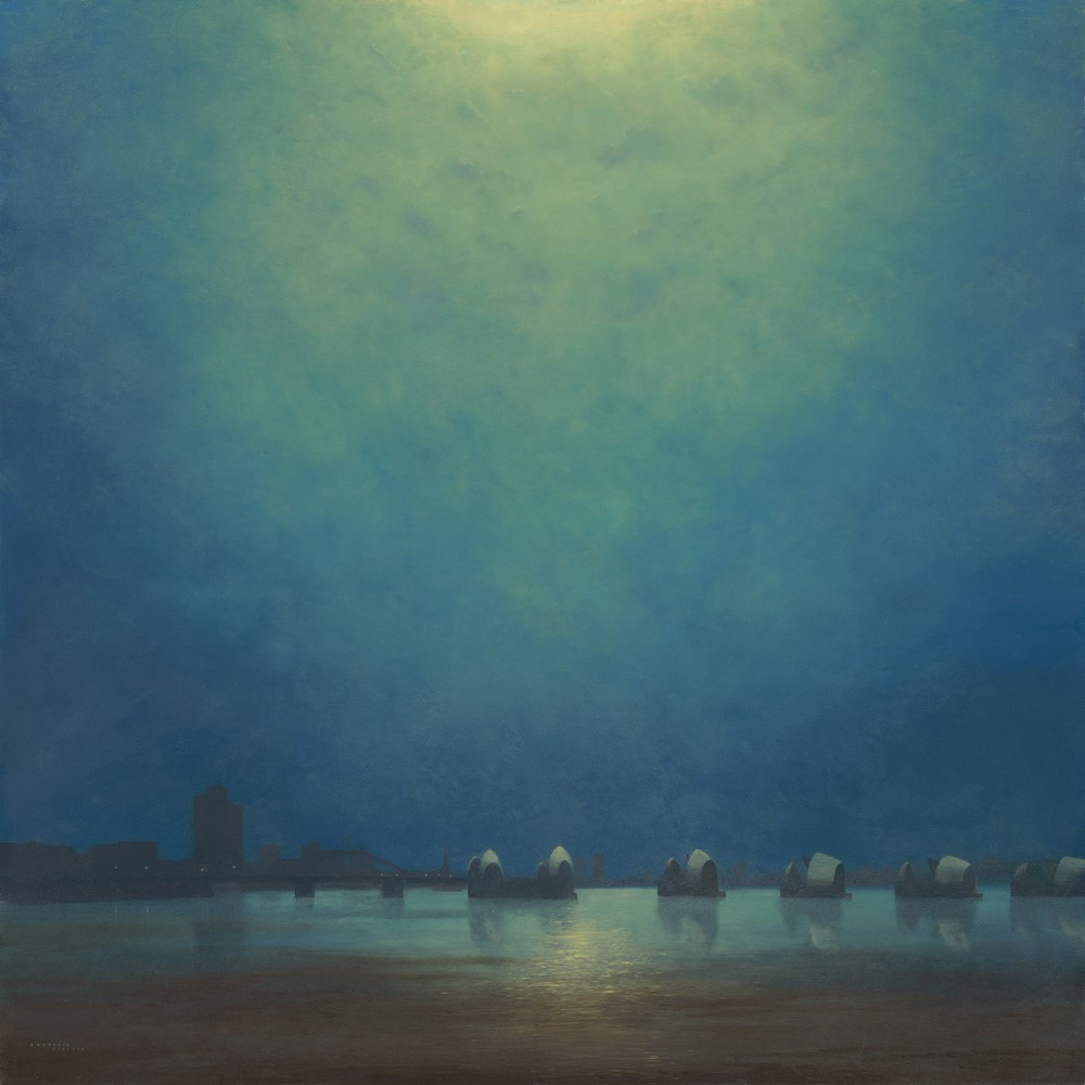 Moonlight, Thames Barrier by Lawrence Coulson, London