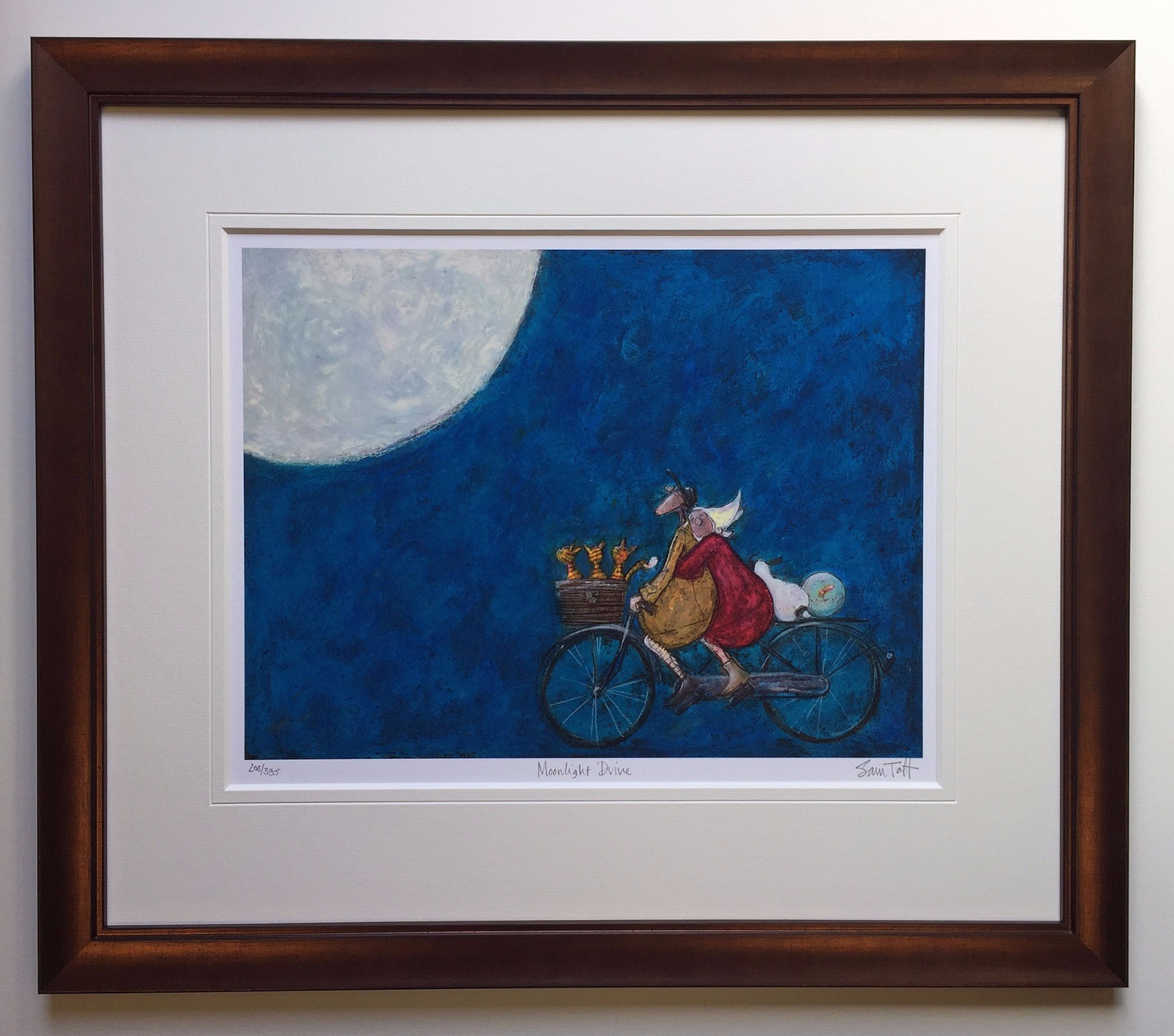 Moonlight Drive by Sam Toft, Love | Couple | Romance | Bicycle | Dog