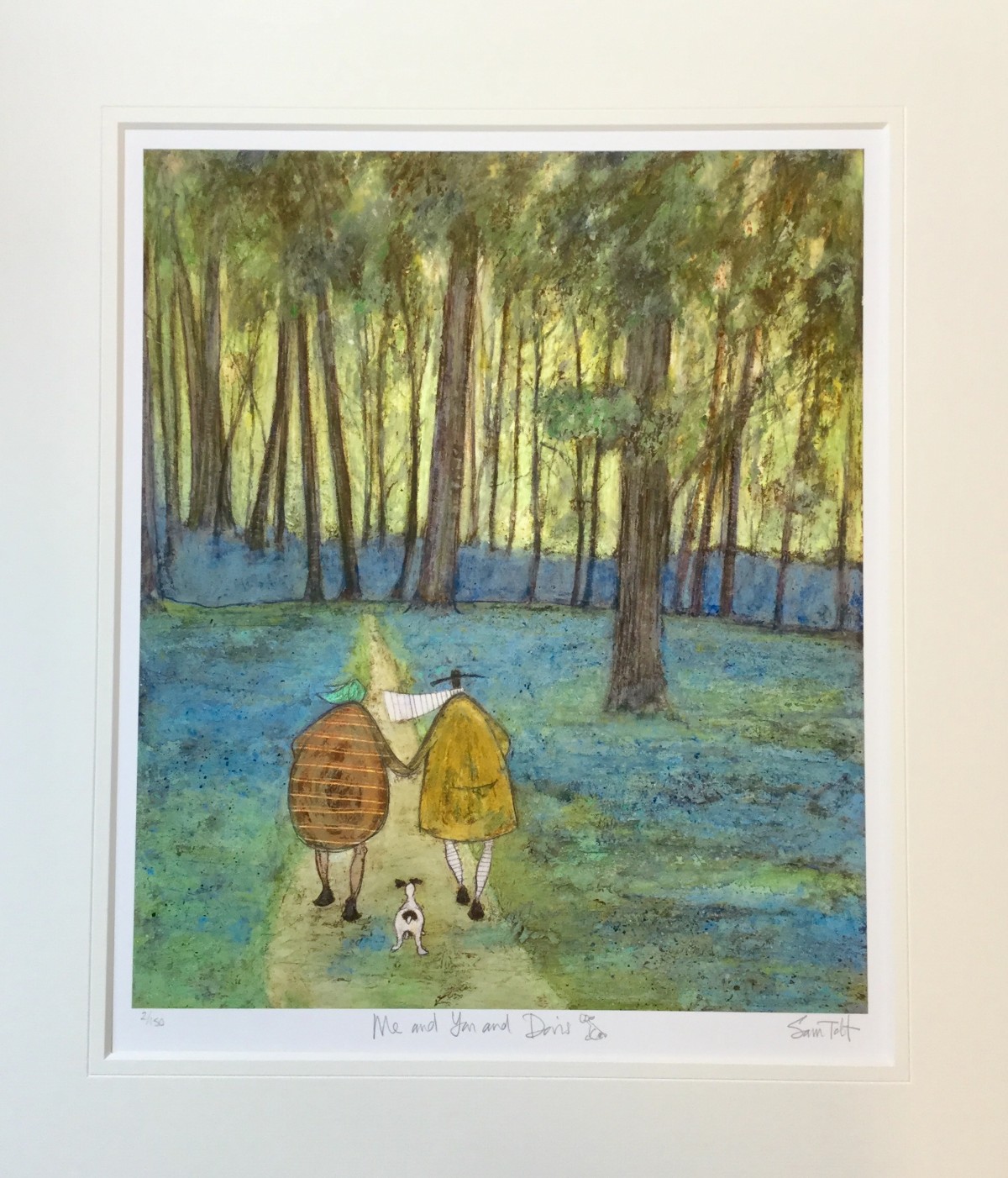 You and Me and Doris (Remarque) by Sam Toft, Figurative | Naive | Landscape | Dog | Couple | Romance