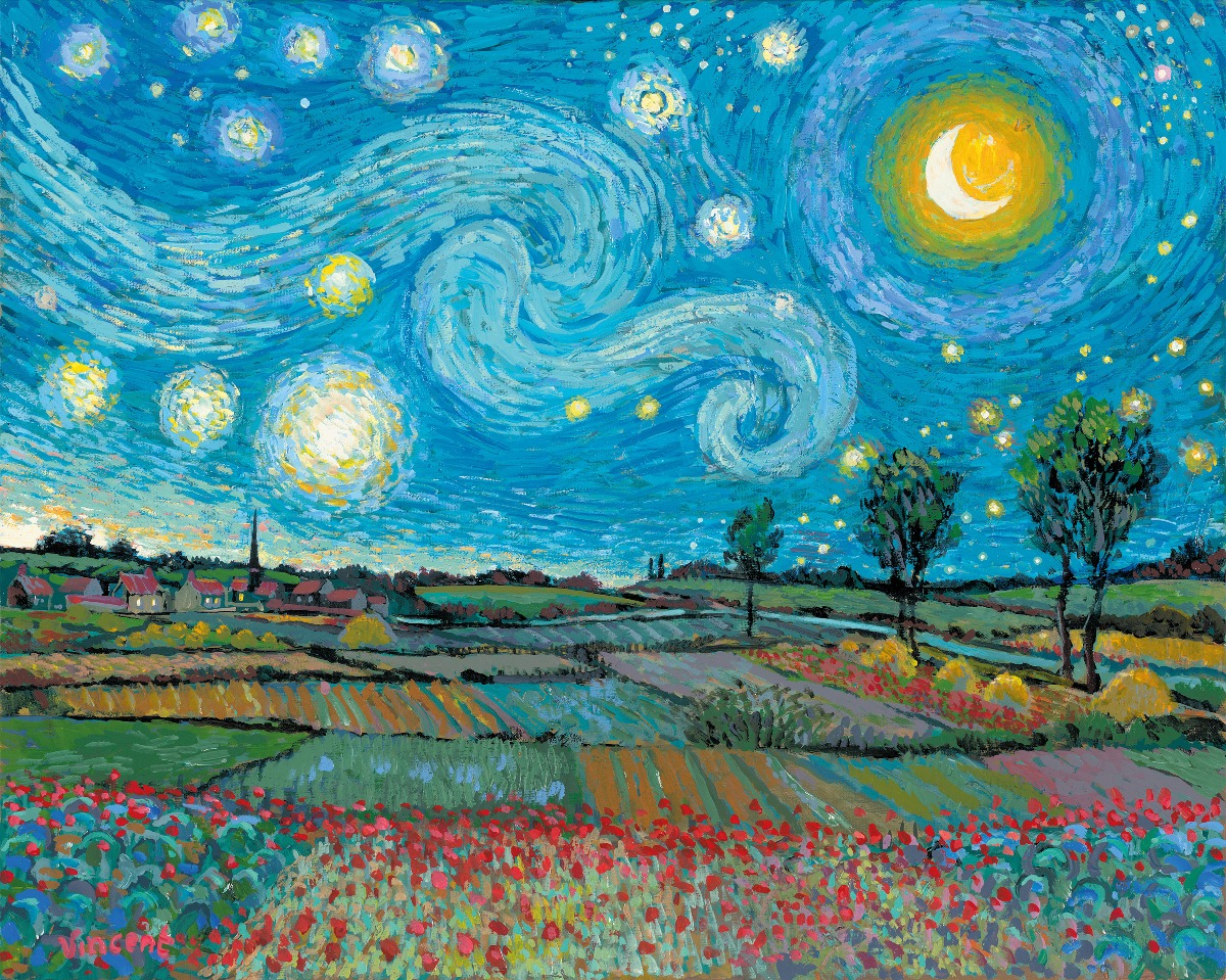 Starry Night with New Day Dawning by John Myatt