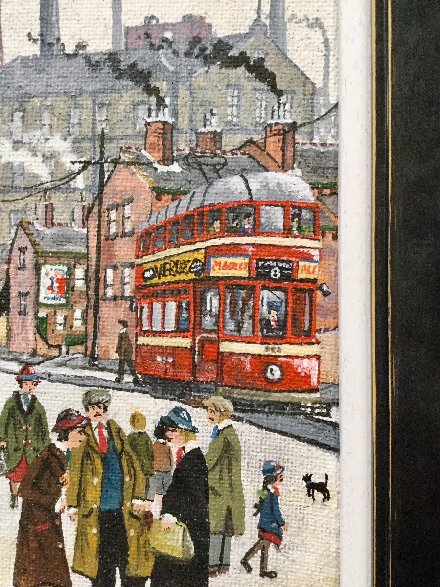 Northern Tram Scene by Allen Tortice, Northern | Transport | Nostalgic | Lowry