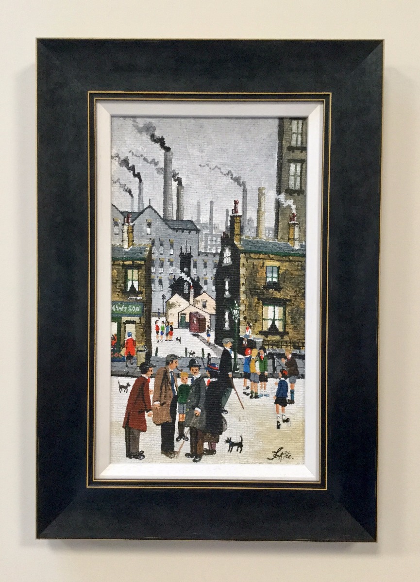 Street Scene by Allen Tortice, Northern | Lowry | Nostalgic | Children
