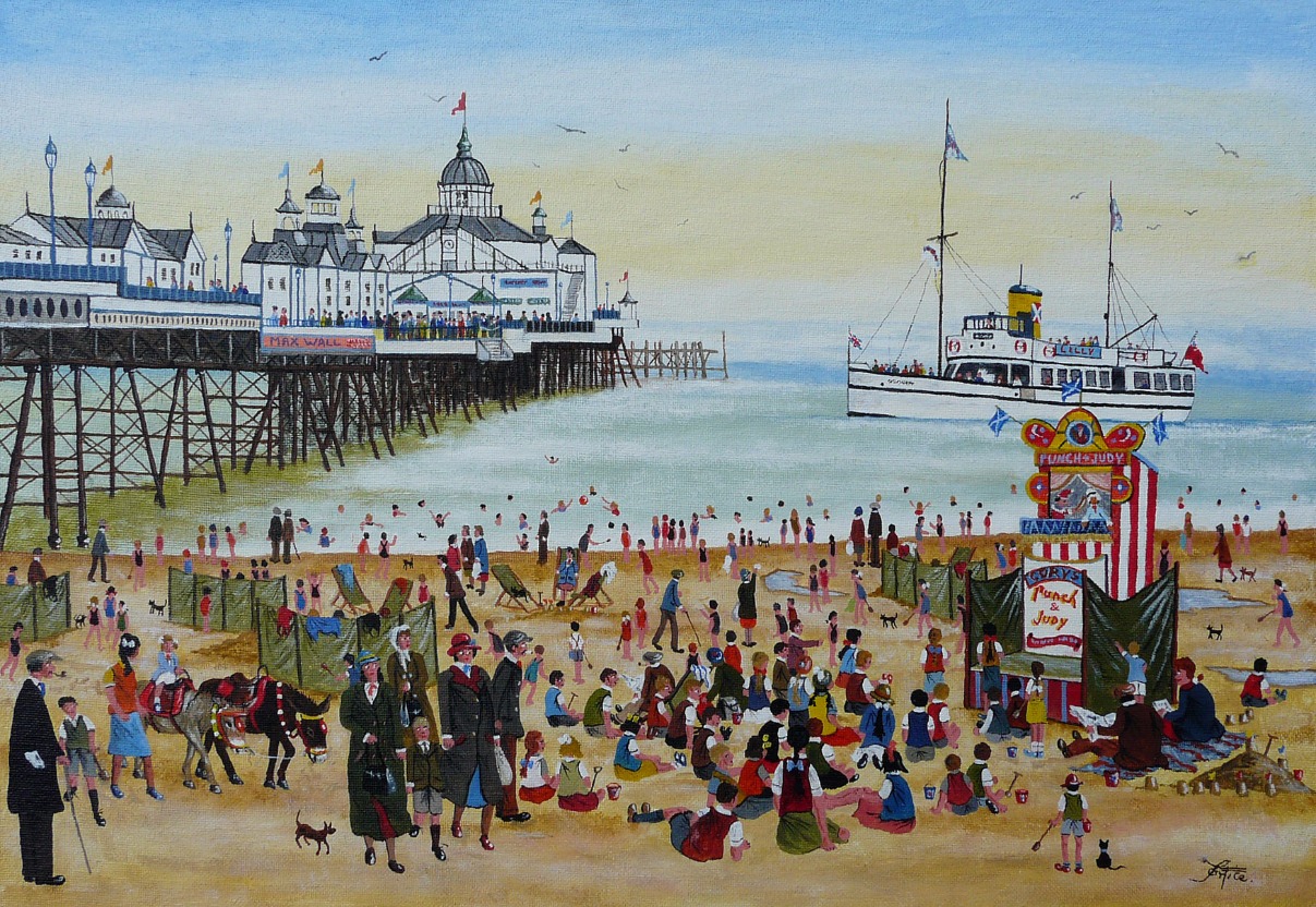 At the Seaside by Allen Tortice, Northern | Nostalgic | Local | Lowry | Sea