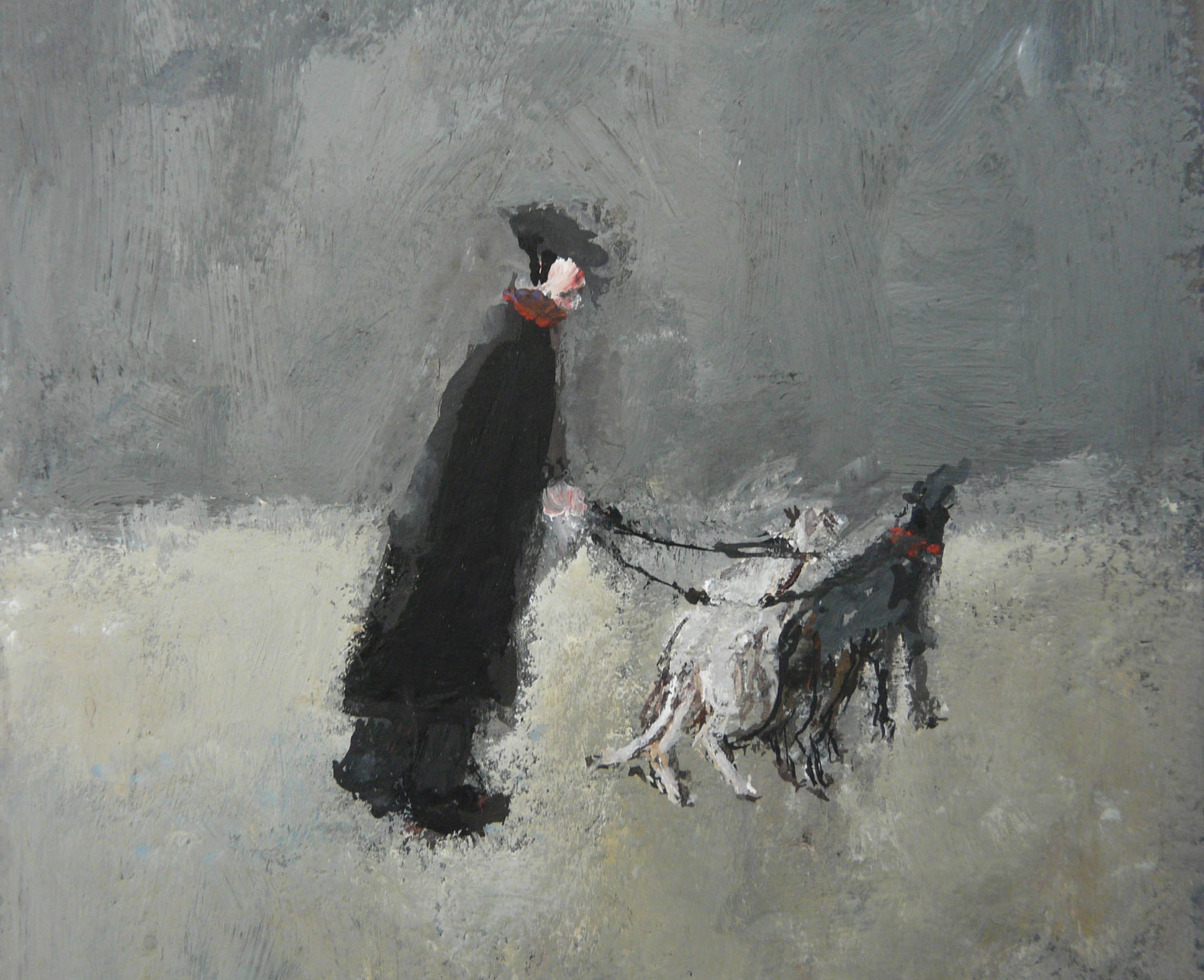 Walking the Dogs by Malcolm Teasdale, Dog | Snow | Northern | Nostalgic