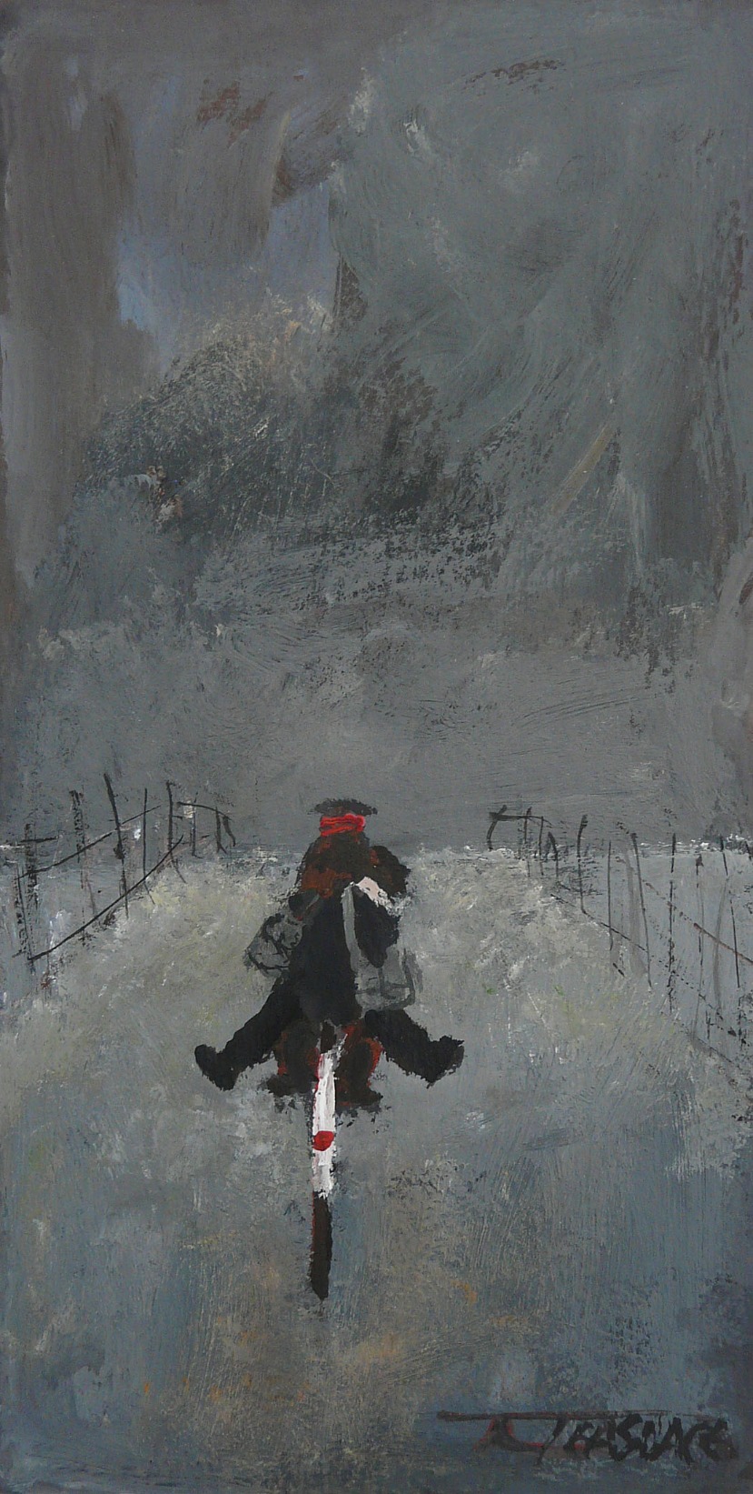 Free Ride by Malcolm Teasdale, Northern | Nostalgic | Snow | Bicycle