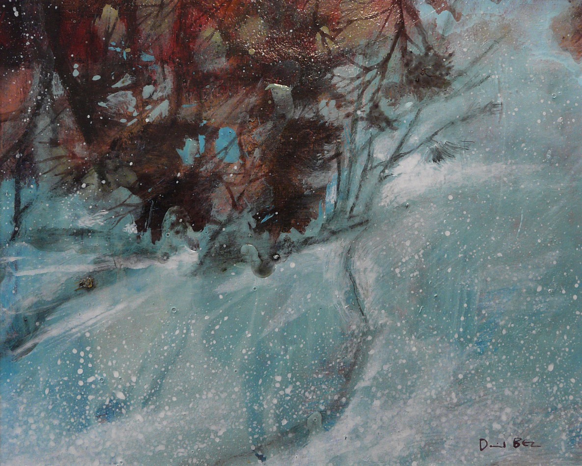 Conifers in Snow II by David Bez, Snow | Landscape | Abstract