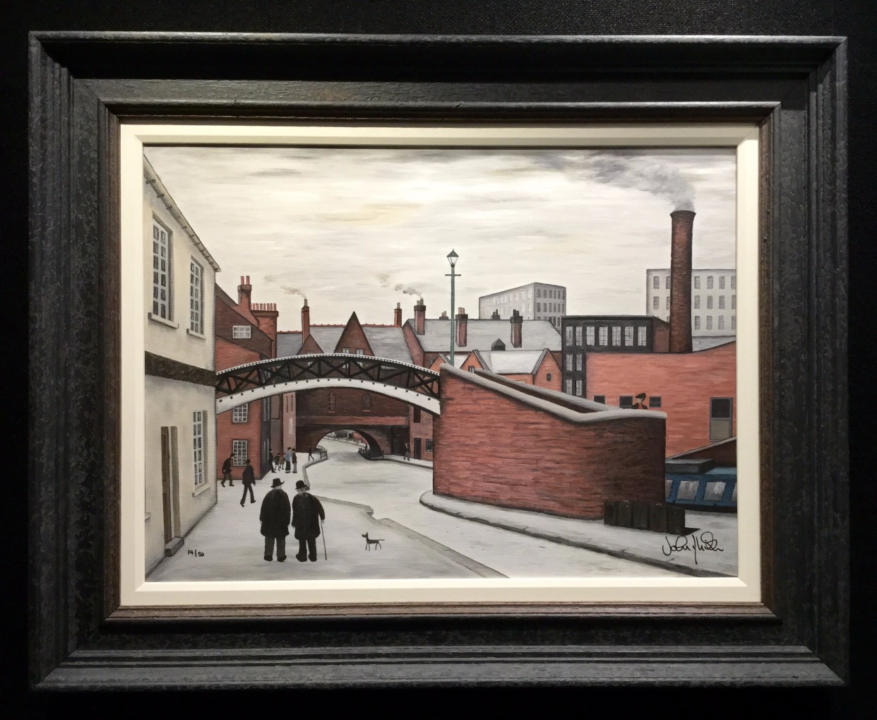 In his Footsteps by John D Wilson, Water | Nostalgic | Lowry | Industrial | Landscape