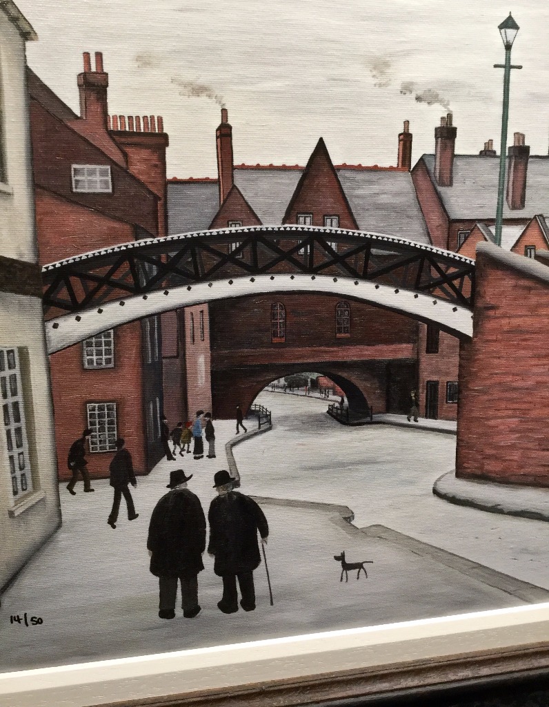 In his Footsteps by John D Wilson, Water | Nostalgic | Lowry | Industrial | Landscape