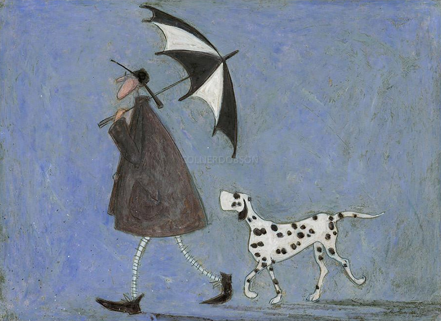 Walking out with Hattie by Sam Toft, Dog | Figurative