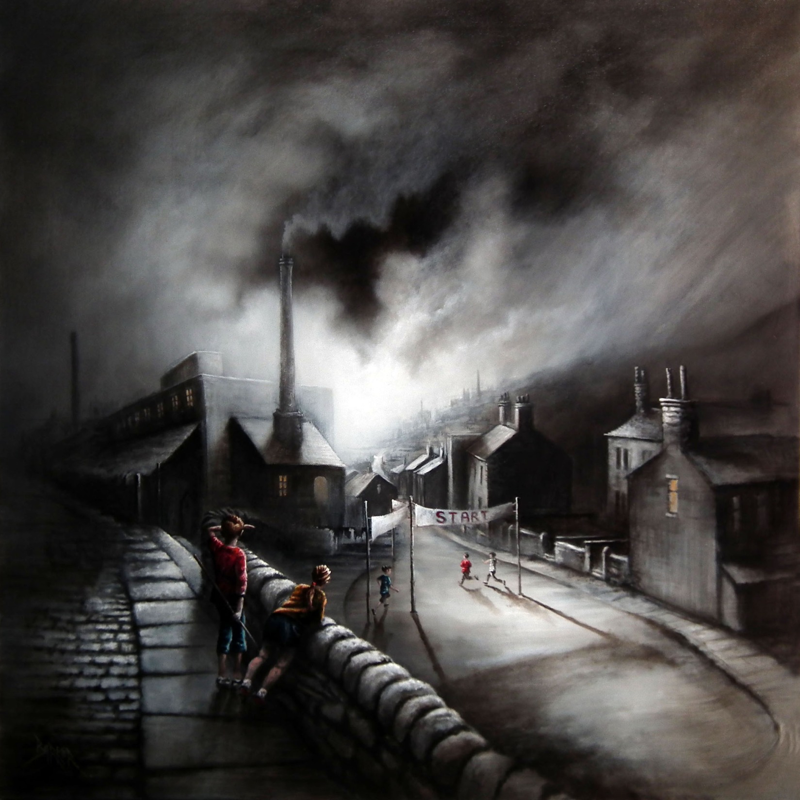 Run of the Mill by Bob Barker, Northern | Nostalgic | Children | Industrial | Landscape