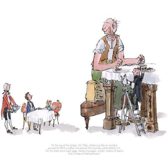 The BFG has Breakfast with the Queen by Quentin Blake