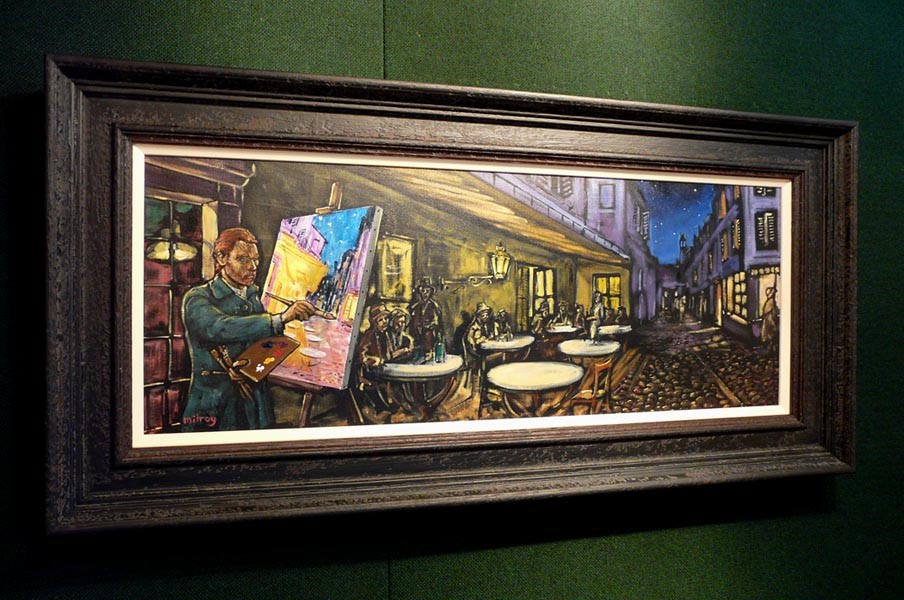 Vincent Painting Cafe Terrace at Night by James Milroy
