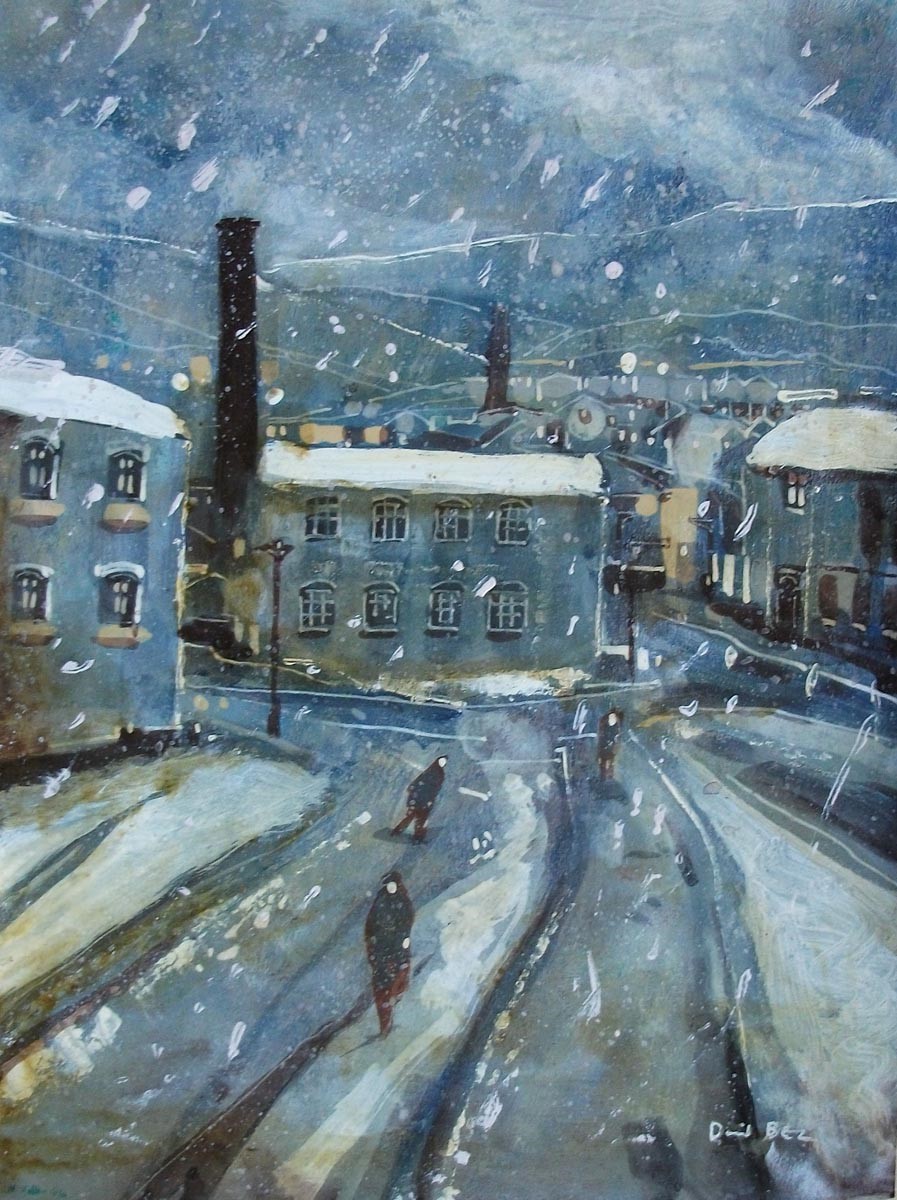 Trudging Home by David Bez, Northern | Nostalgic | Snow | Industrial